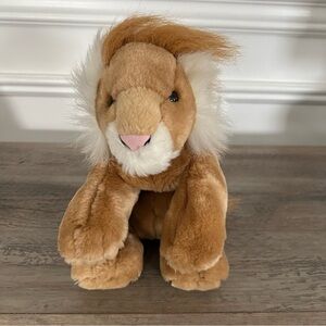 Vintage DGE Corp Plush Stuffed Lion with Mane Laying Down